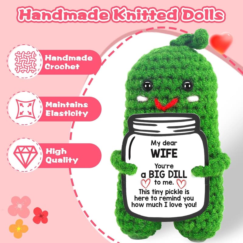 Adorable Crochet Pickle Doll - Unique Gift for Mother's Day & Wife