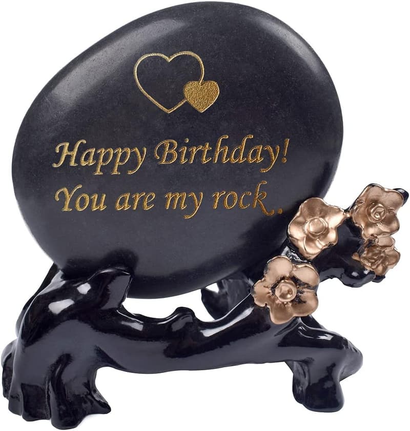 Engraved Happy Birthday Rock Gift for Couples
