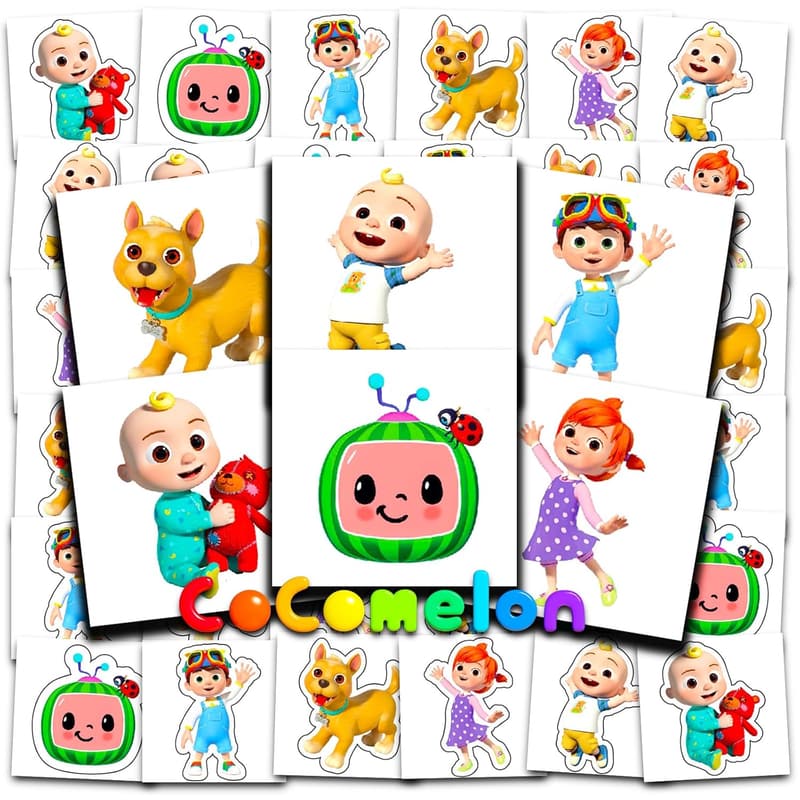 Cocomelon Birthday Party Favor: 72 Temporary Tattoos for Kids