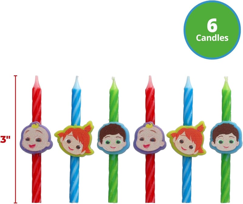 CoComelon Birthday Cake Candles - Set of 6 with JJ & Friends