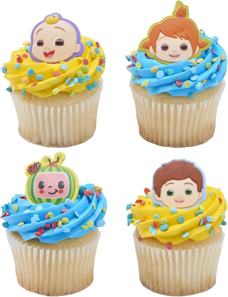 CoComelon Playtime Rings - 24 Cupcake Toppers for Kids