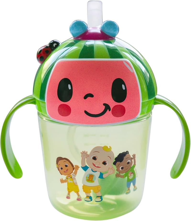 Cocomelon Weighted Straw Cup - Spill Proof Toddler Sippy Cup
