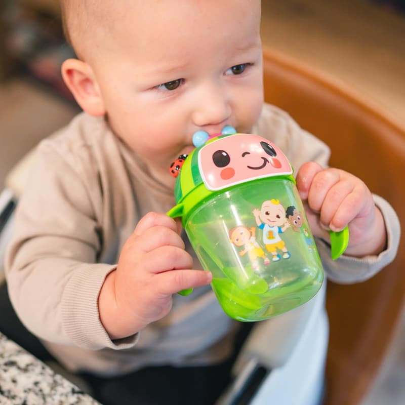 Cocomelon Weighted Straw Cup - Spill Proof Toddler Sippy Cup
