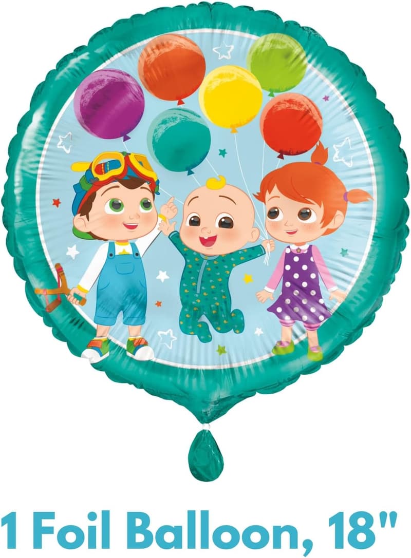 Cocomelon Birthday Balloon Bundle - 8 Latex & 1 Foil