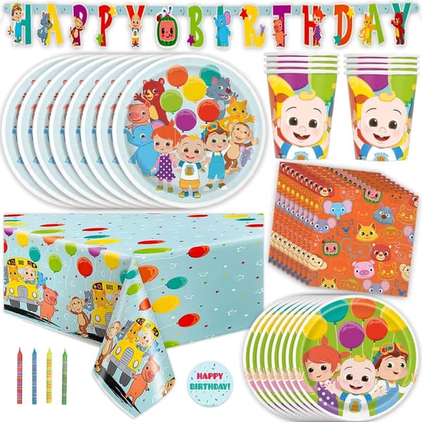 Cocomelon Birthday Party Supplies Set for 16 Guests