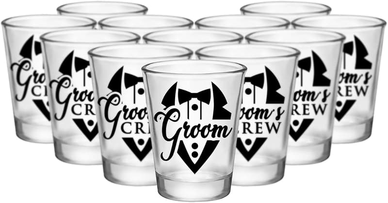 Groomsmen Proposal Shot Glass Set – 12 Glasses for Bachelor Party