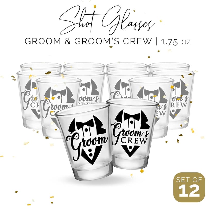 Groomsmen Proposal Shot Glass Set – 12 Glasses for Bachelor Party