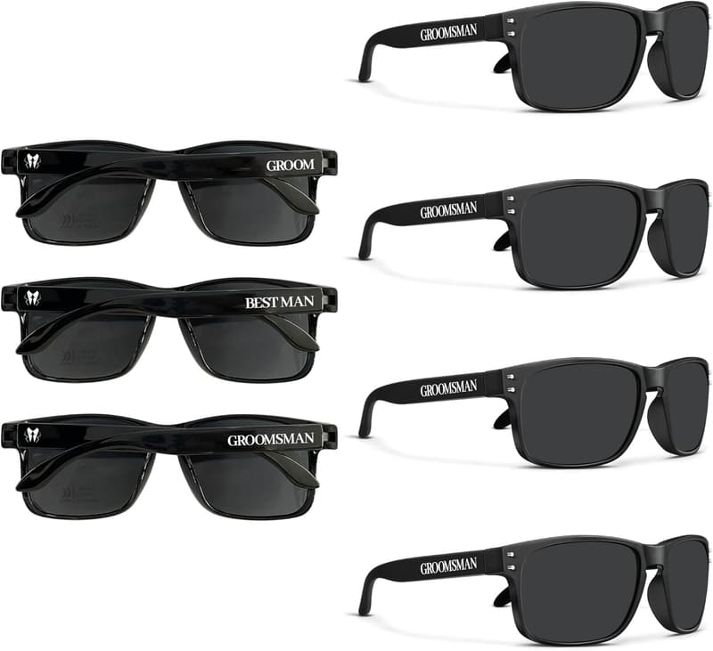Groomsmen Sunglasses Set - 7 Pack Wedding Proposal Gifts