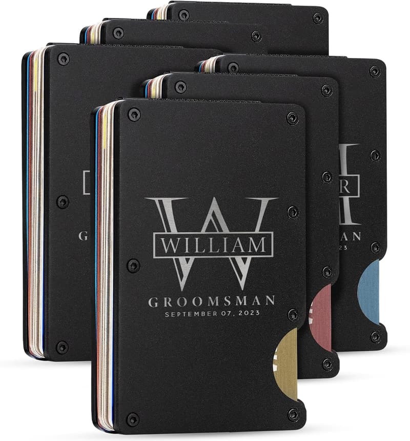 Personalized Groomsmen Wallet Set - Custom Wedding Gifts