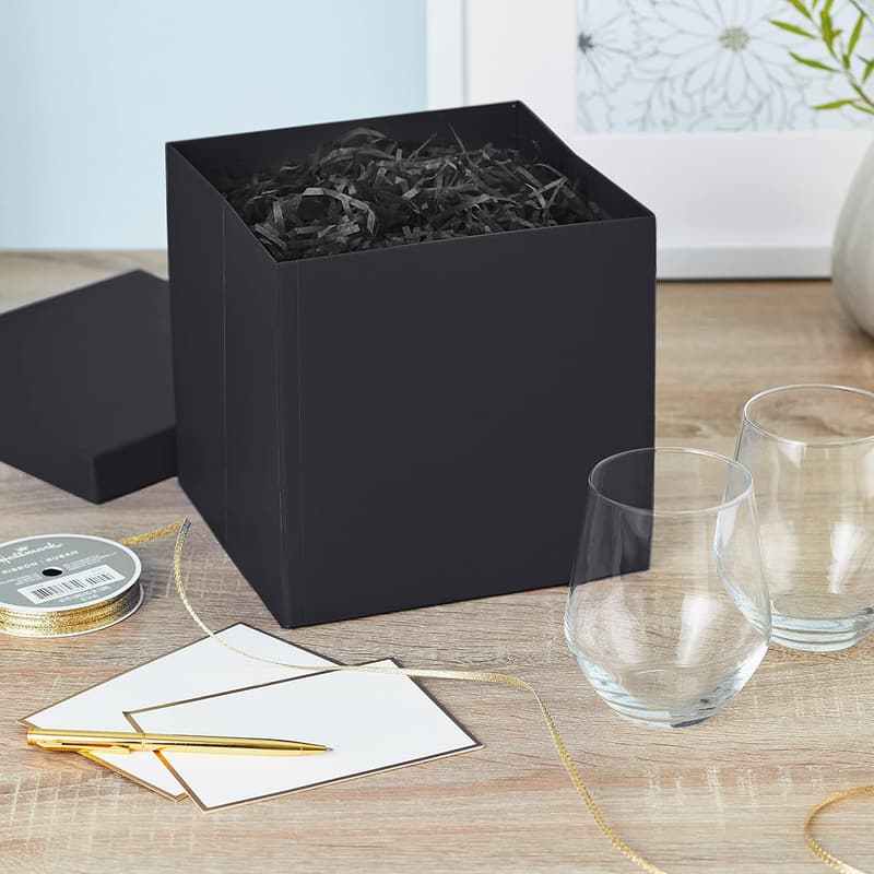 Black Medium Gift Box with Lid for Weddings & All Occasions