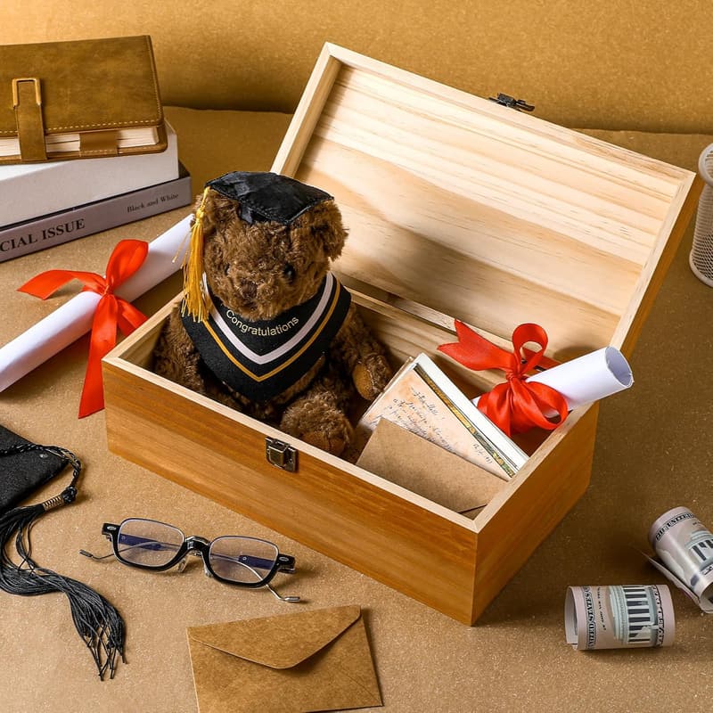 Graduation Keepsake Box for Class of 2025 - Wooden Memories