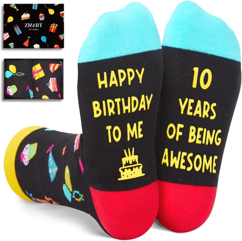 10th Birthday Gift - Fun Socks for Tween Kids