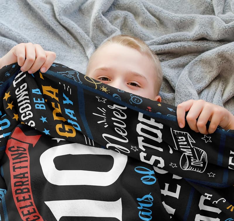 10th Birthday Gift Blanket for Boys, 60x50in