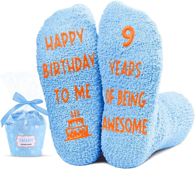 Birthday Gift Socks for 4-12 Year Old Boys & Girls