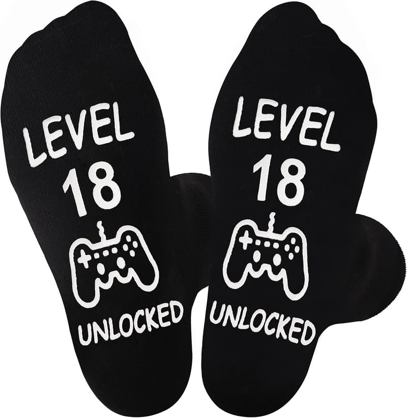 Gaming Birthday Socks for Teen Boys, Ages 13-18