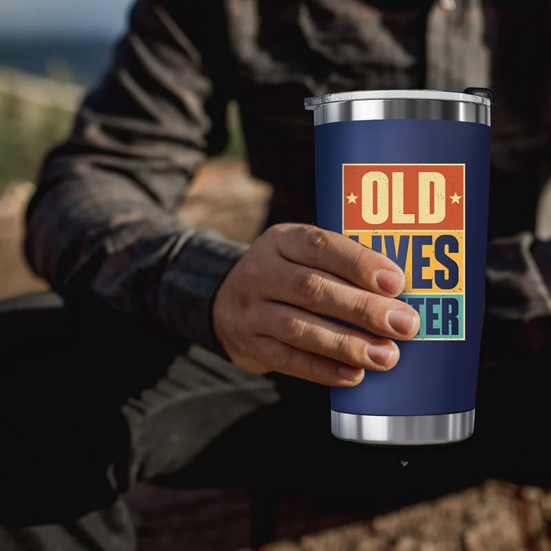60th Birthday Navy Tumbler Gift for Men and Women