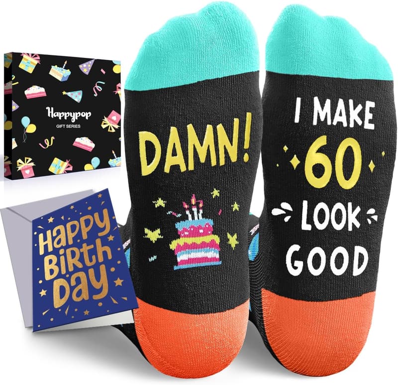 60th Birthday Socks for Men - Gift for Dad or Grandfather