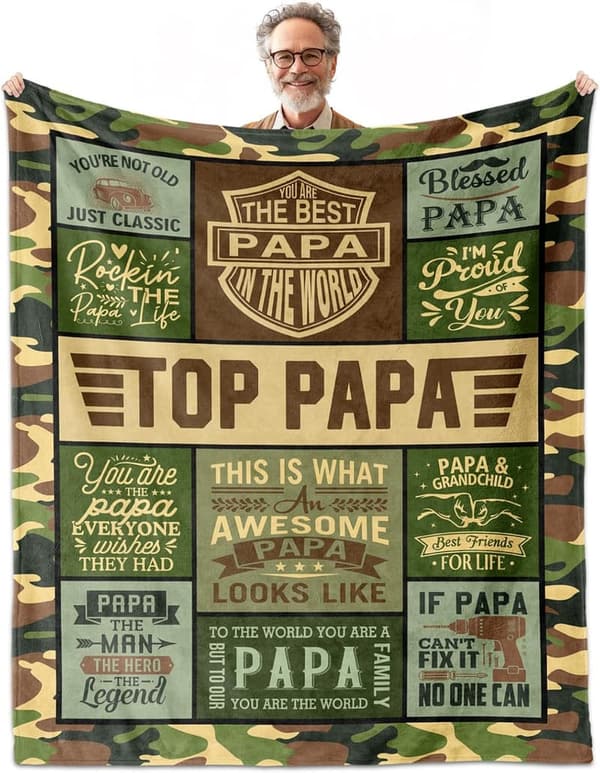 Birthday Gift for Papa - Personalized Throw Blanket 60