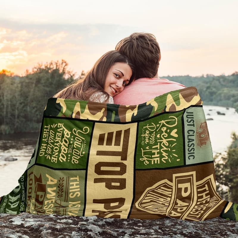 Birthday Gift for Papa - Personalized Throw Blanket 60