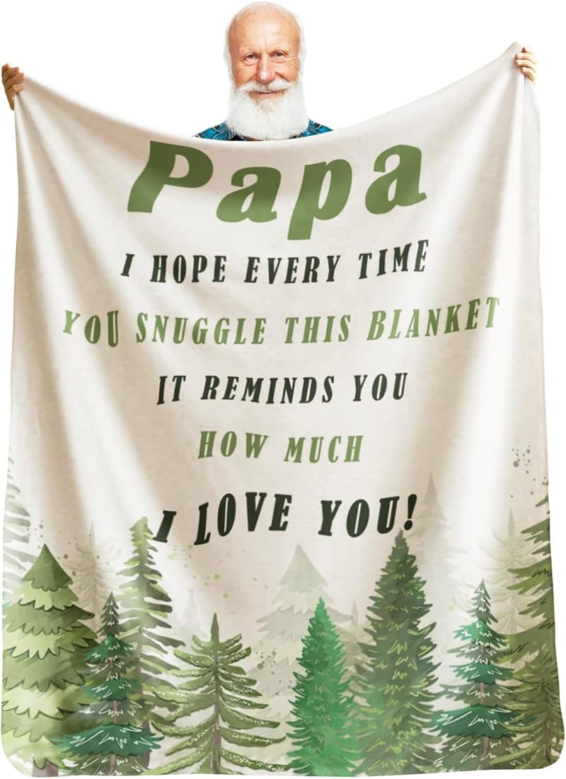 Papa Birthday Blanket Gift from Grandkids (60