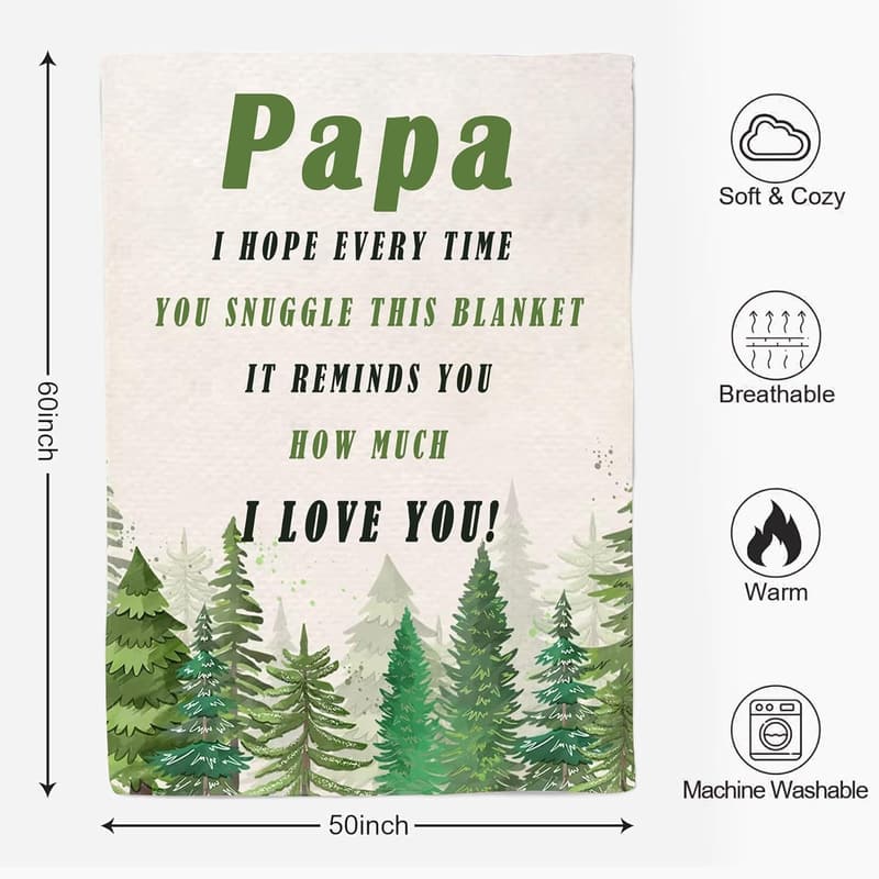 Papa Birthday Blanket Gift from Grandkids (60