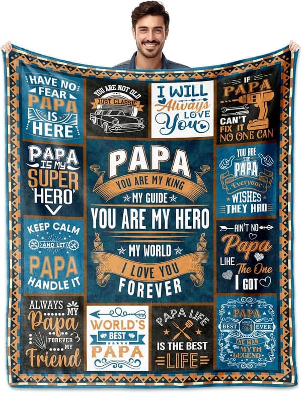 Papa Blanket Gift from Grandchildren - 60