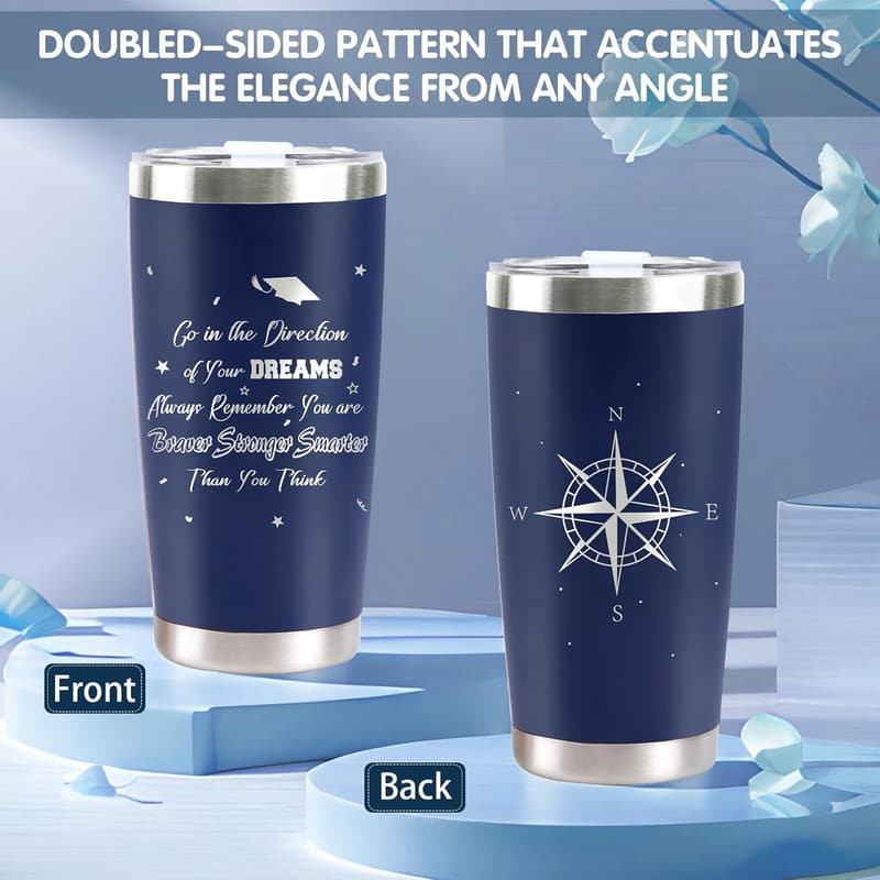 2025 Graduation Gift: Navy Blue 20 oz Tumbler Set for Him