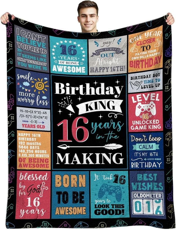 16th Birthday Blanket Gift for Boys, 60