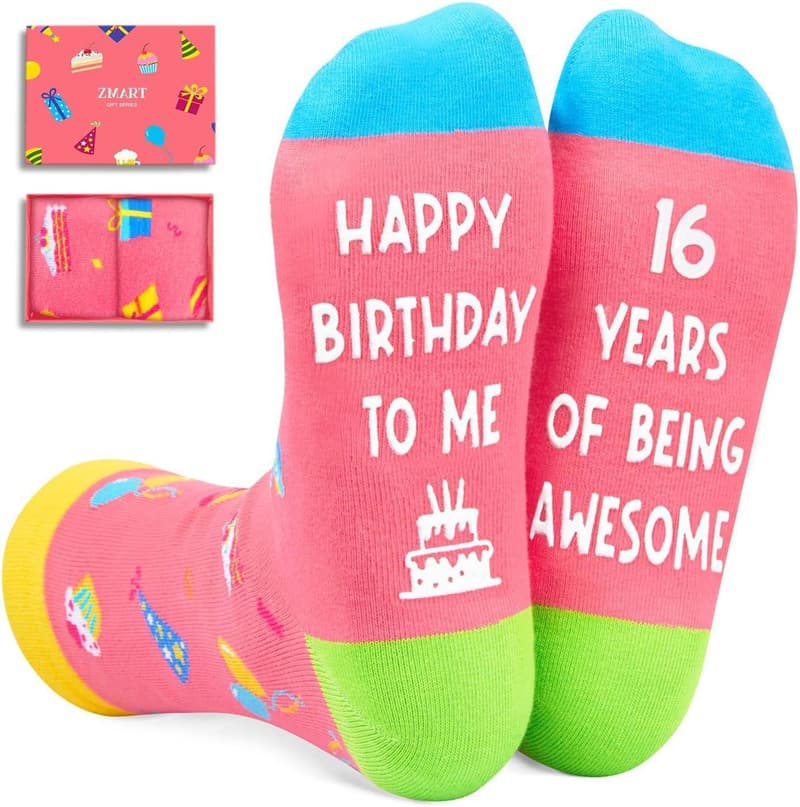 16th Birthday Socks for Girls - Fun Gift Idea