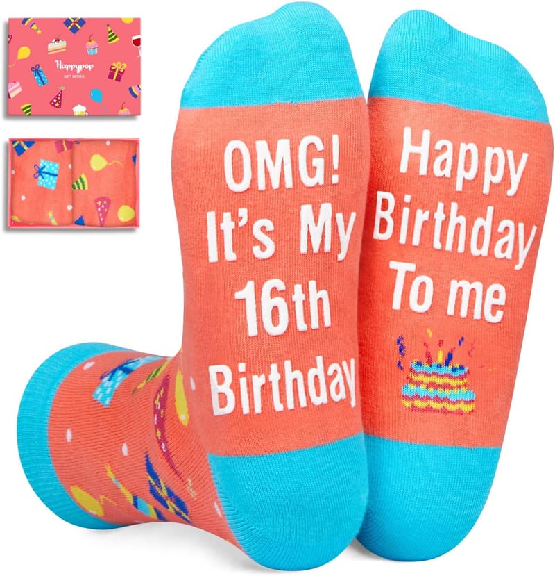 Sweet 16 Birthday Socks for Teen Girls & Boys