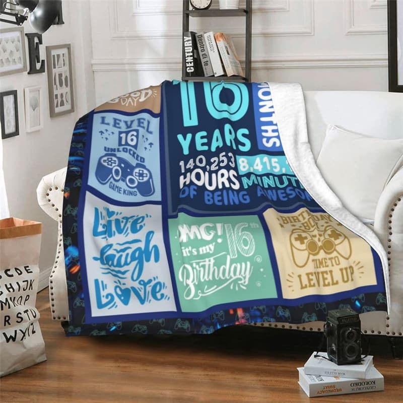 16th Birthday Throw Blanket for Boys - 60