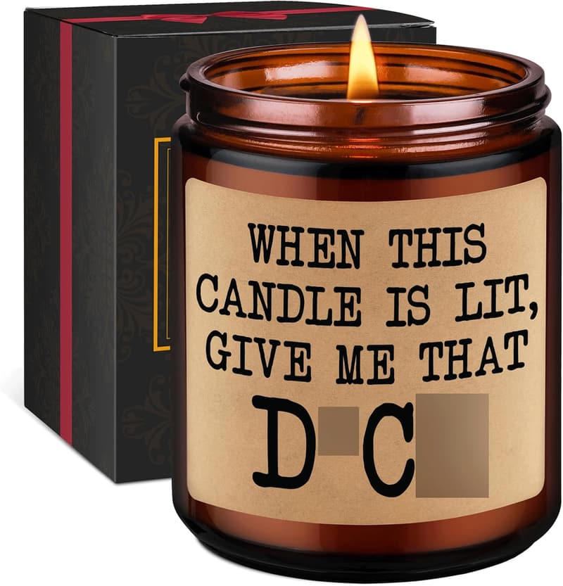 Lavender Scented Candle - Fun Gift for Men & Couples