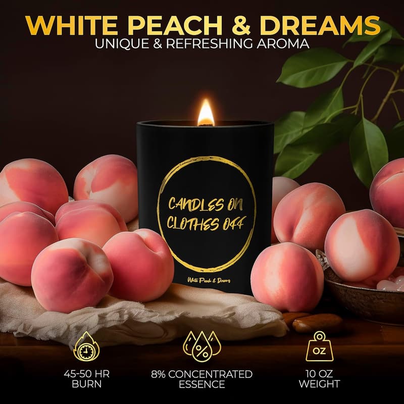 Funny 10oz Soy Wax Candle - White Peach & Dreams Gift