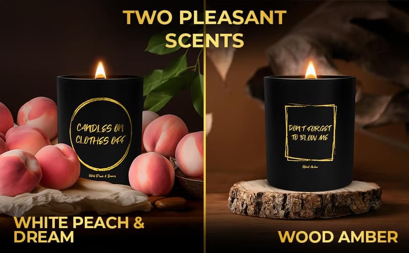 Funny 10oz Soy Wax Candle - White Peach & Dreams Gift