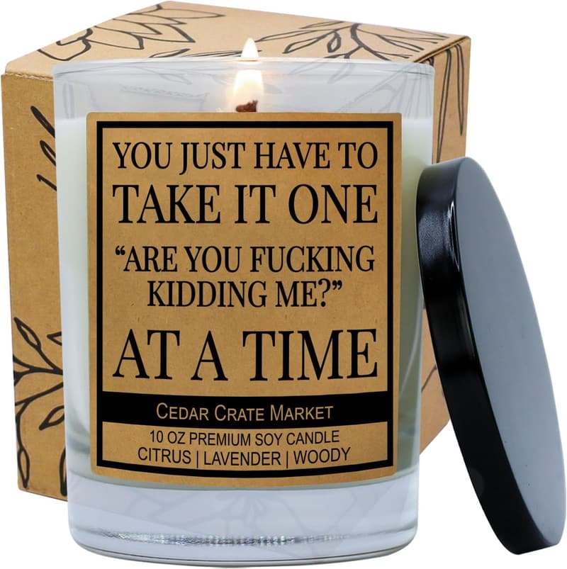 Funny Lavender Scented Candle Gift for Women and Friends