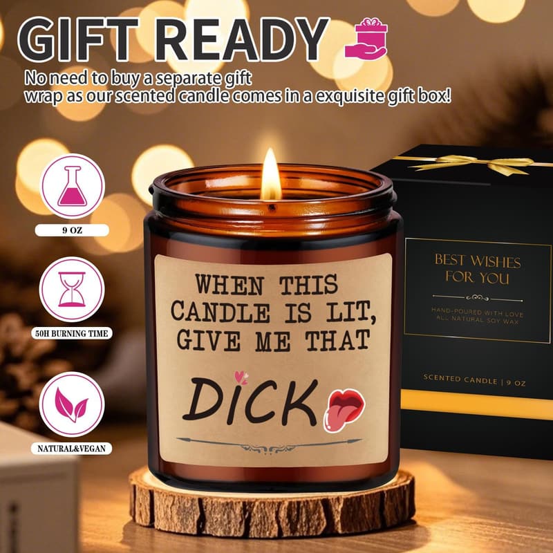 Naughty Anniversary Candle for Him - Lavender & Sage Scented