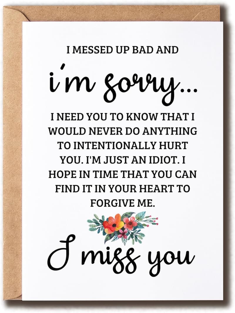 Sorry Card - Apology Poem for Friends - Funny Forgiveness Gift