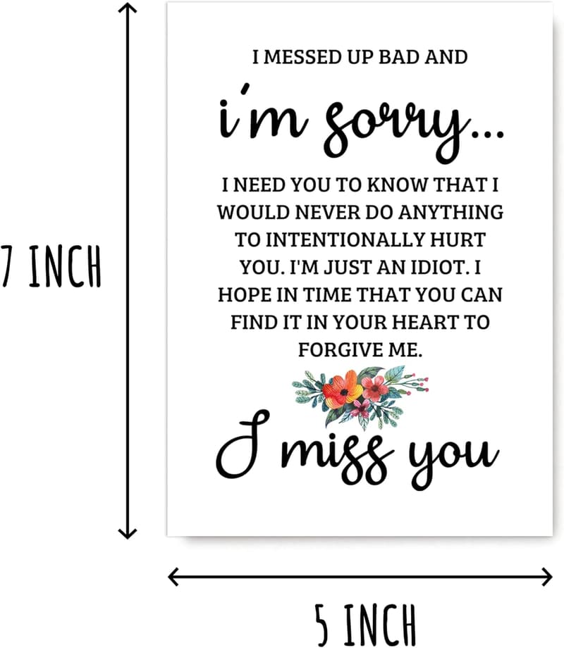 Sorry Card - Apology Poem for Friends - Funny Forgiveness Gift
