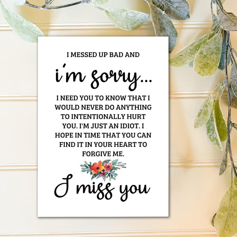 Sorry Card - Apology Poem for Friends - Funny Forgiveness Gift