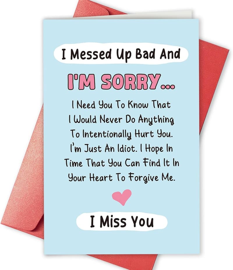 Apology Card with Funny Poem - Forgive Me for Him/Her