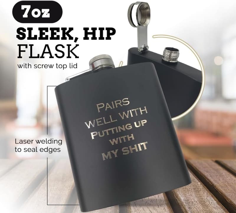 Funny Flask Gift for Dad or Husband - Perfect Gag Gift