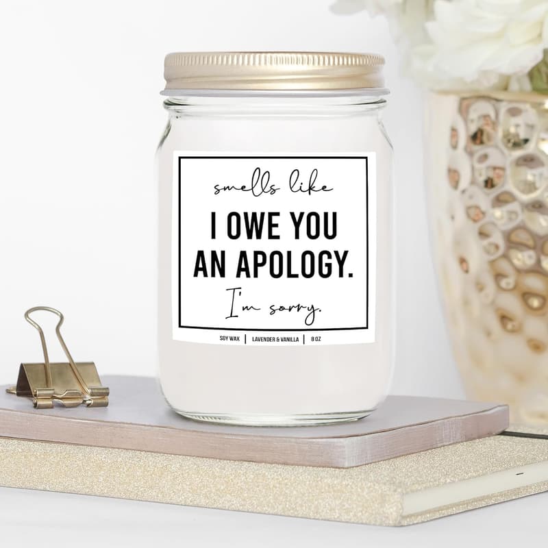 Apology Candle Gift for Her - Lavender & Vanilla 8oz