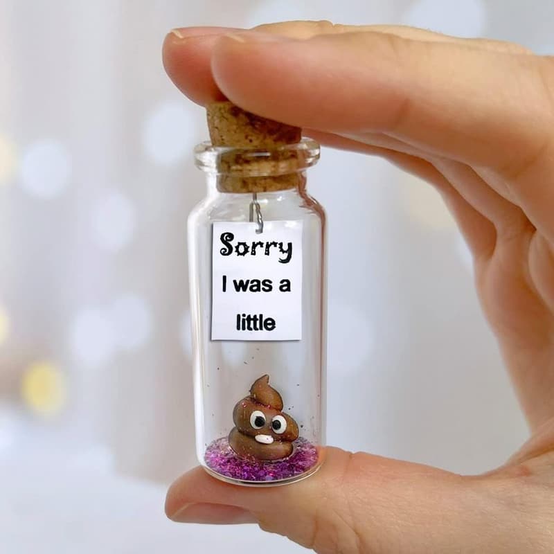 Personalized Apology Gift Set with Poop in a Jar & Card