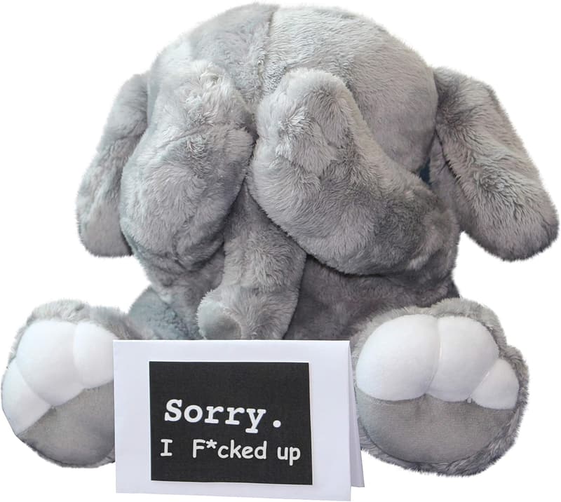Adorable Gray Elephant Plush - Cute Apology Gift for All