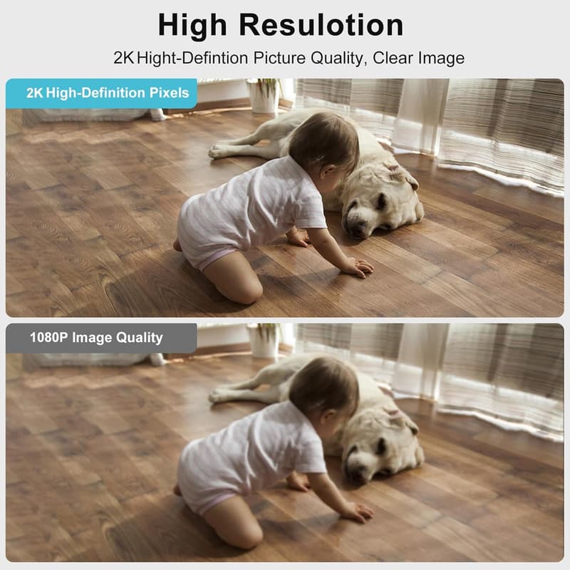 2K WiFi Light Bulb Security Camera with Night Vision