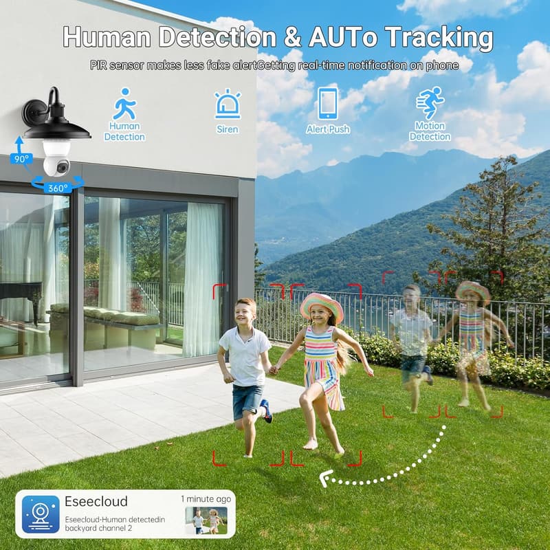 Wireless Light Bulb Security Camera with Motion Detection and Night Vision