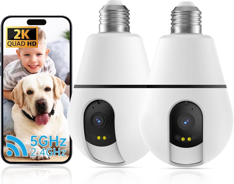2-Pack 2K WiFi Security Cameras with AI & Cloud Storage