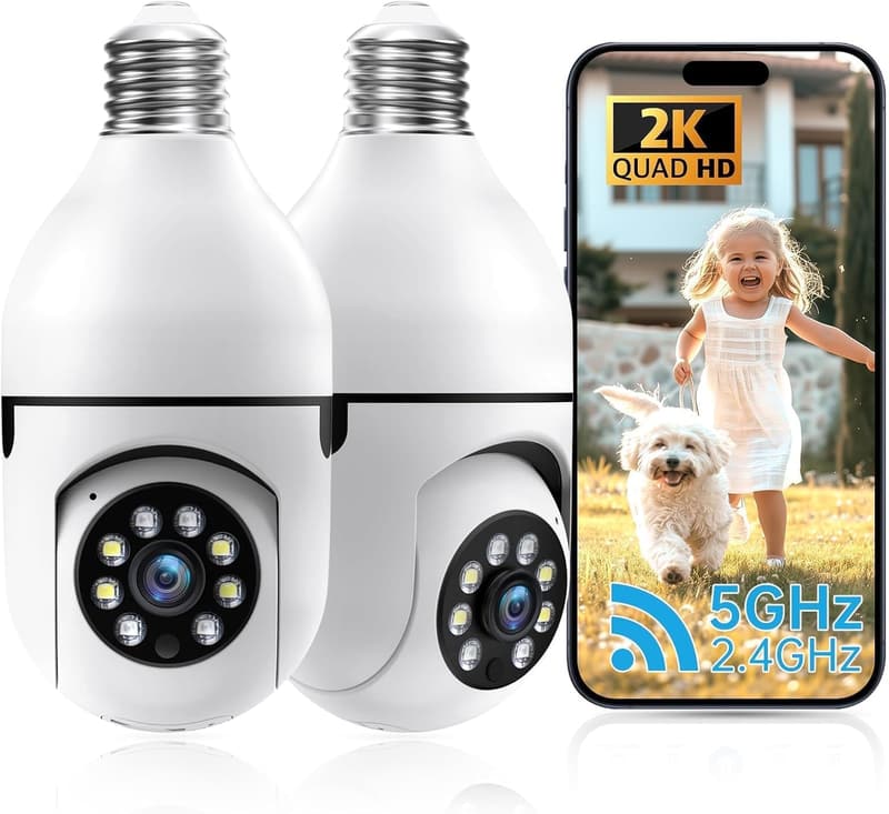 Wireless Security Camera System with Color Night Vision, 2-Pack