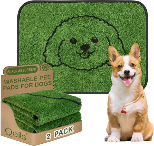 Reusable Dog Training Pads 2 Pack – Washable, Absorbent, Leakproof 18