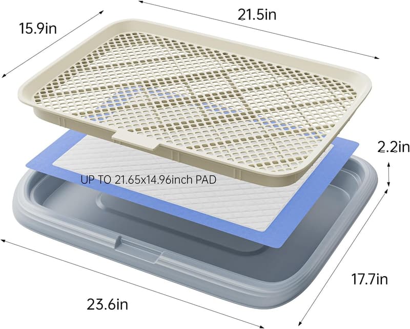 Indoor Dog Potty Tray with Mesh Floor - 23.6